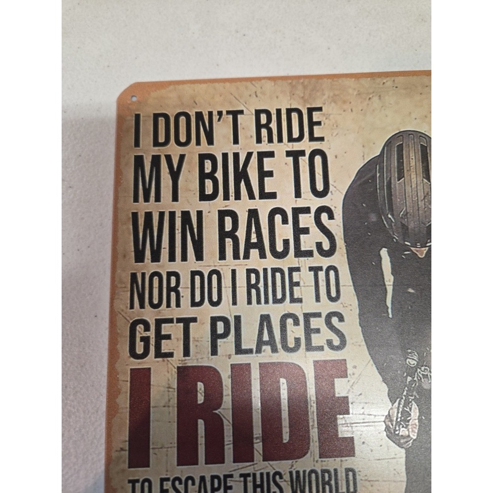 Bike Riding Rustic-looking Metal Sign 8x12 - Picture 2 of 9